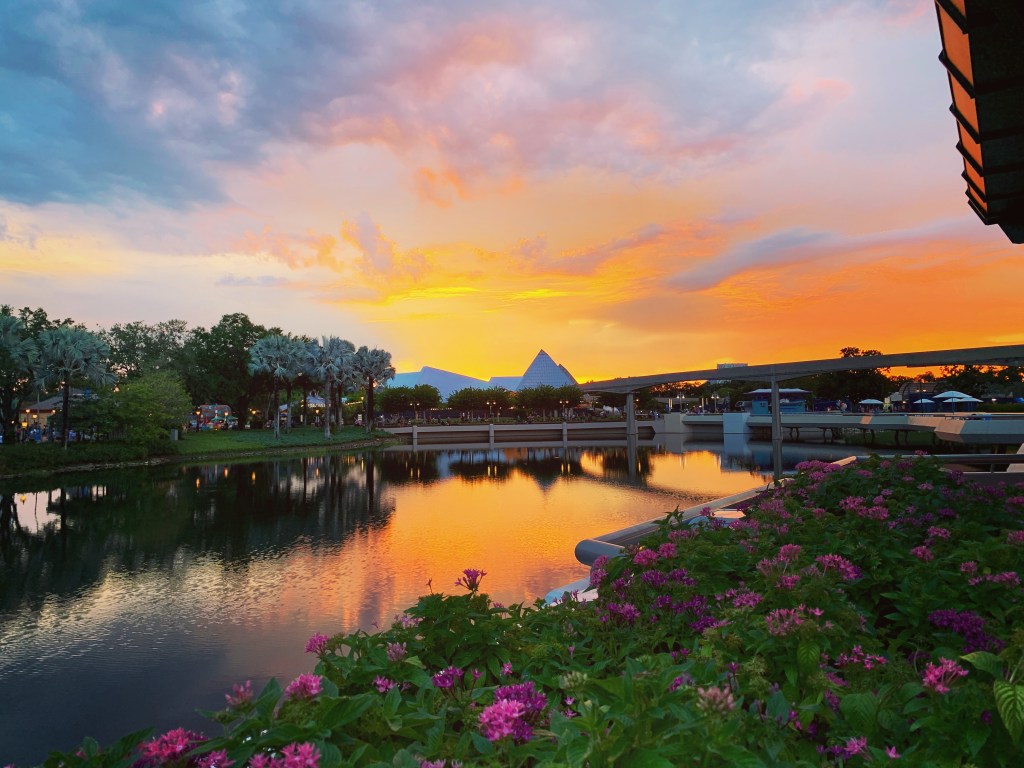 Sunset at Epcot.